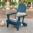 WestinTrends Sullivan Classic Solid Acacia Wood Outdoor Folding Adirondack Chair, 38 Inch, Navy Blue Wash Supply