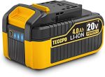 TECCPO 20V MAX 4.0 Ah Lithium Ion Battery-Pack, Rechargeable Replacement Battery, for All 20V TECCPO Cordless Power Tools-ZPK18HS4000 For Discount