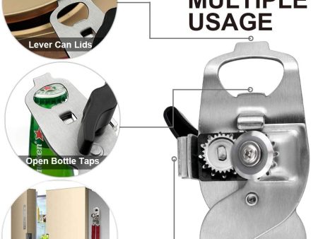 Weetiee Can Opener, No-Trouble-Lid-Lift Magnet Manual Can Openers, Stainless Steel Sharp Blade for Beer Tin Bottle, Big Turning Knob Soft Handles Good for Seniors Online