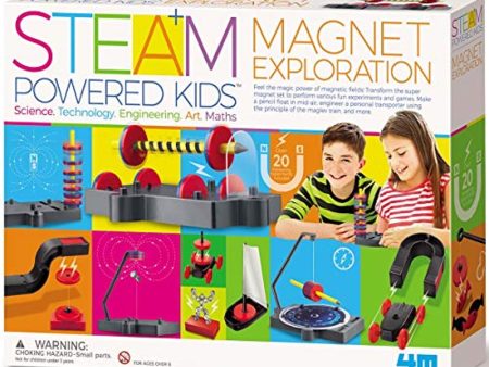 Toysmith 4M Magnet Exploration from STEAM Powered Kids, Transform This Super Magnet Set to Perform Fun Experiments and Games, Over 20 Games and Experiments Included, Ages 8+ Sale