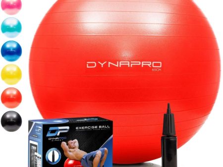 DYNAPRO Exercise Ball - 2,000 lbs Stability Ball - Professional Grade – Anti Burst Exercise Equipment for Home, Balance, Gym, Core Strength, Yoga, Fitness, Desk Chairs Fashion