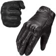 ILM Goatskin Leather Motorcycle Motorbike Powersports Racing Gloves Touchscreen For Men and Women Black (XXL, Black Perforated) on Sale