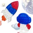 LANZIMOOD 2 Packs Pop Fidget Sensory Toys,Stress Relief Silicone Pressure Relieving Toys for Children and Adults（Astronauts & Rocket） Cheap