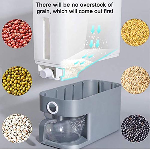 U-miss 25 Lbs Rice Dispenser, Large Sealed Grain Container Storage with Lid Measuring Cylinder Moisture Proof Household Cereal Dispenser Bucket for Kitchen Soybean Corn Online