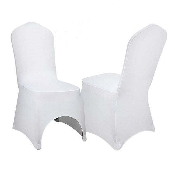 VEVOR White Polyester Spandex Banquet Dining Party Wedding Chair Covers (100 pc) For Discount