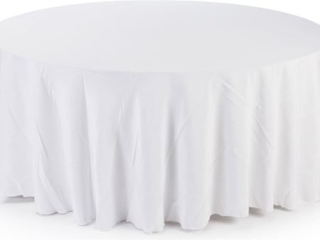 12 Pack 84  ROUND Table Cover Premium Plastic Tablecloth for any Party or Event (White) Fashion