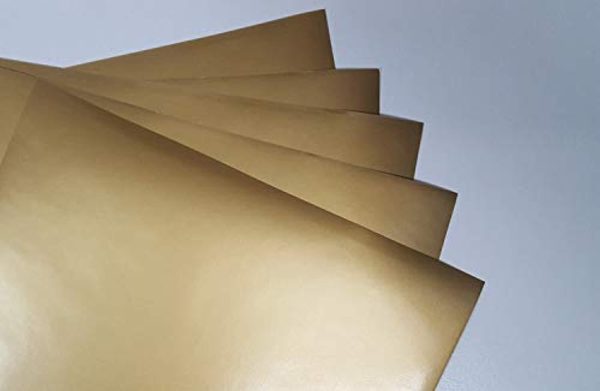 Gold Metallic (glossy) 5-pack of adhesive vinyl sheets - 12 x12  outdoor permanent - VinylxSticker For Cheap