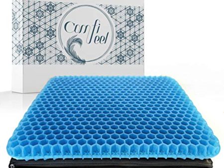 Comfifeel Gel Seat Cushion for Pressure Relief and Long Sitting - Gel Cushions for Pressure Sore Relief - Double Thick Chair Cushion with Breathable Non Slip Cover Perfect for Wheelchair Office Chair and Cars For Cheap