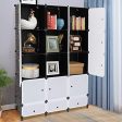 VINGLI Cube Storage Organizer, Plastic Closet Cabinet, DIY Plastic Modular Book Shelf Unit, Cube Shelves with Doors and Hanging Rods,12 Cubes on Sale