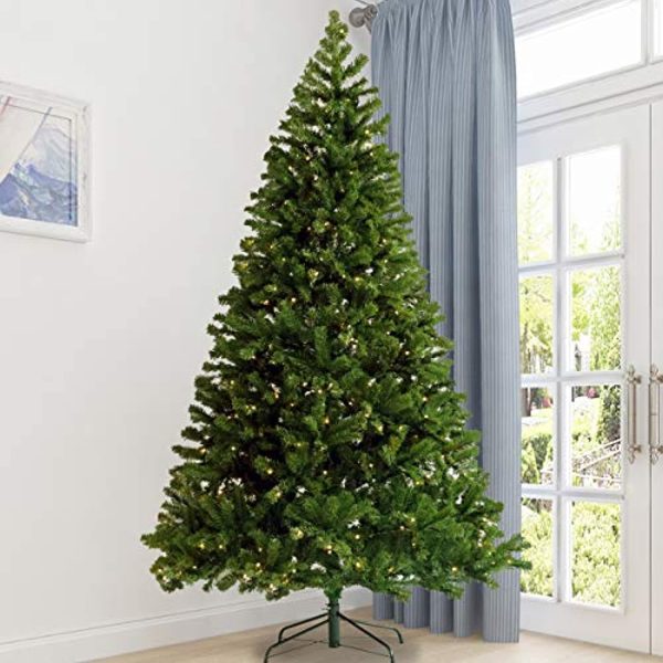 National Tree Company Pre-Lit  Feel Real  Artificial Full Downswept Christmas Tree, Green, Douglas Fir, Dual Color LED Lights, Includes Stand and PowerConnect, 9 feet Fashion