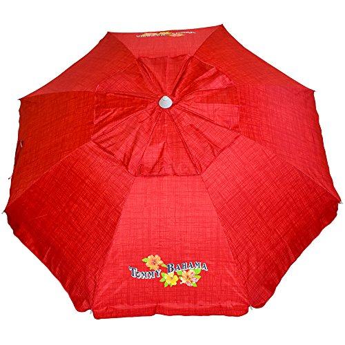 Tommy Bahama Sand Anchor 7 feet Beach Umbrella With Tilt and Telescoping Pole- Red Online Hot Sale