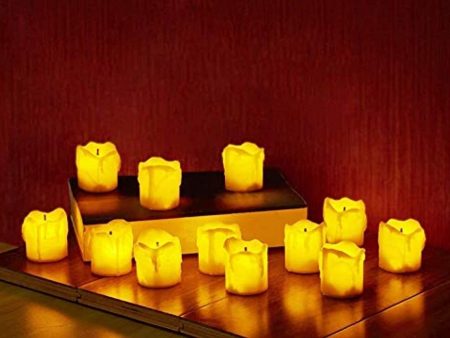 WAYNEWON LED Flameless Votive Candles, Realistic Look of The Melted Wax and Flickering Flame, Battery Powered, Perfect for Wedding, Party and Christmas Decorations [Pack of 12] Discount