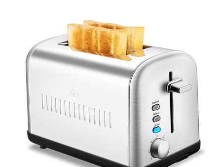 2 Slice Toaster, Chitomax Extra Wide Slot Toasters 2 Slice 7 Brown Settings and Removable Crumb Tray, Stainless Steel Toasters, Silver For Discount