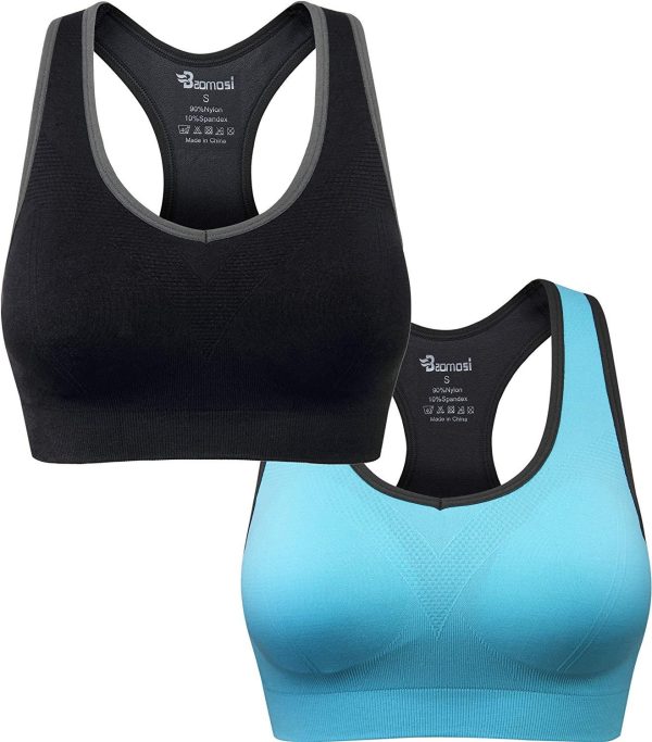 BAOMOSI Women s Seamless Racerback Sports Bra High Impact Support Yoga Gym Workout Fitness Online now