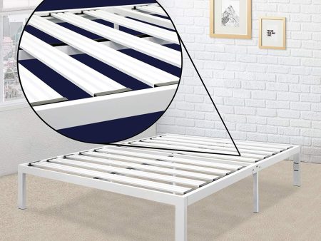 Best Price Mattress Twin XL Bed Frame - 14 Inch Metal Platform Beds [Model E] w  Steel Slat Support (No Box Spring Needed), White Hot on Sale