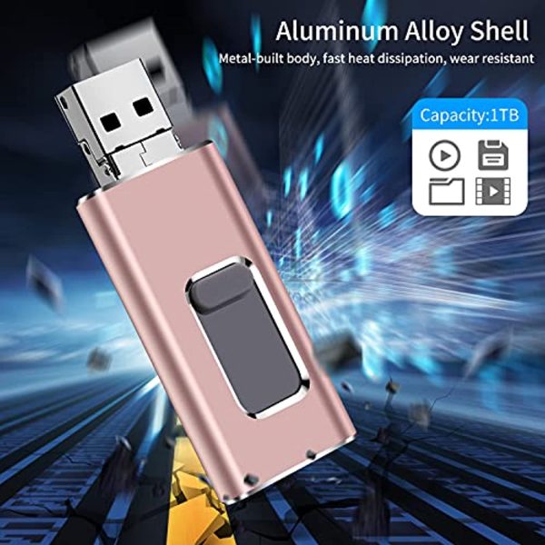 PANGUK Flash Drive for Phone Photo Stick 1TB Memory Stick USB 3.0 Flash Drive Thumb Drive for Phone and Computers (1TB Silver) Sale