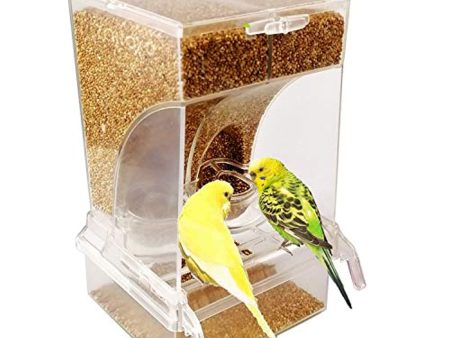 ZOHOKO No Mess Bird Feeders Automatic Parrot Seed Tube for Parakeet Canary Cockatiel Finch Discount