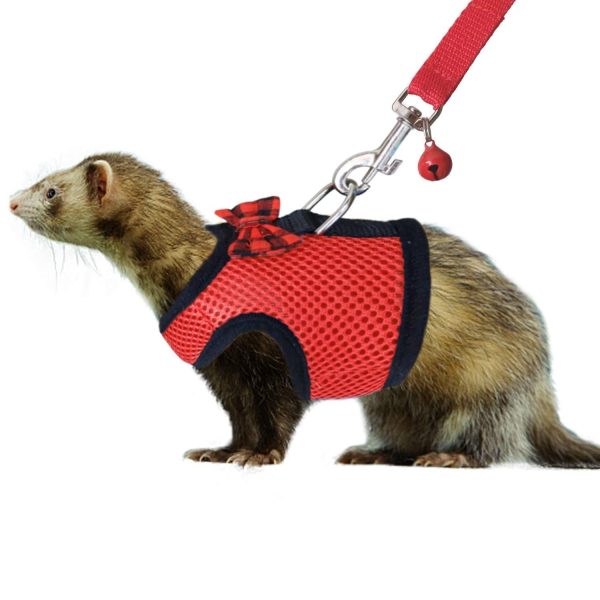 RYPET Small Animal Harness and Leash - Soft Mesh Small Pet Harness with Safe Bell, No Pull Comfort Padded Vest for Small Pet For Sale