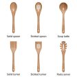 Verel  Wooden Kitchen Utensils Set - 6 Piece Non-Stick Bamboo Wooden Utensils for Cooking - Easy to Clean Reusable Wooden Spoons for Cooking, Spatula, Ladle, Turner & Pasta Server Online Hot Sale