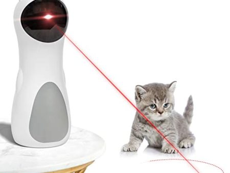 EverWin Cat Laser Toy Automatic, Interactive Laser Pointer Cat Toy for Indoor Cats Kittens Dogs-USB Charging Battery Powered, 5 Random Pattern, Automatic On Off and Silent, Fast Slow Mode on Sale