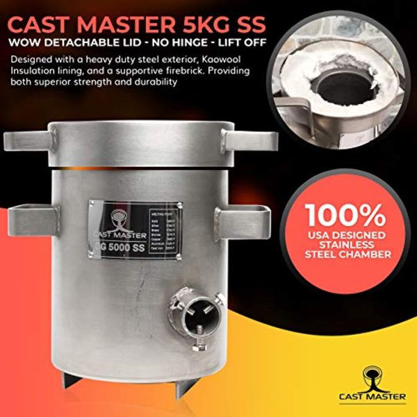 Cast Master 5 KG DELUXE KIT Propane Furnace with Crucible and Tongs Kiln Smelting Gold Silver Copper Scrap Metal Recycle 5KG KILOGRAM Cheap