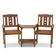 WestinTrends  FG17488 Tioman Outdoor Hardwood Patio Furniture Jack and Jill Chair Set in Teak Oil, Natural on Sale