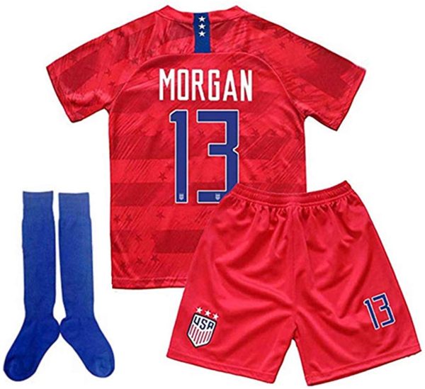 ALLSYY Alex Morgan #13 USA National Team 2019 2020 Season Kids Youth Sport T-Shirt & Shorts & Socks Online now