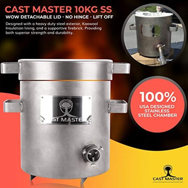 Cast Masters 10 - 12 KG LARGE CAPACITY Propane Furnace DELUXE KIT with Crucible and Tongs Kiln Smelting Gold Silver Copper Scrap Metal Recycle 10KG KILOGRAM Fashion