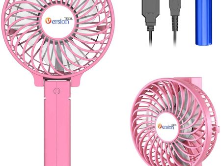 VersionTECH. Mini Handheld Fan, USB Desk Fan, Small Personal Portable Table Fan with USB Rechargeable Battery Operated Cooling Folding Electric Fan for Travel Office Room Household Black Online Hot Sale