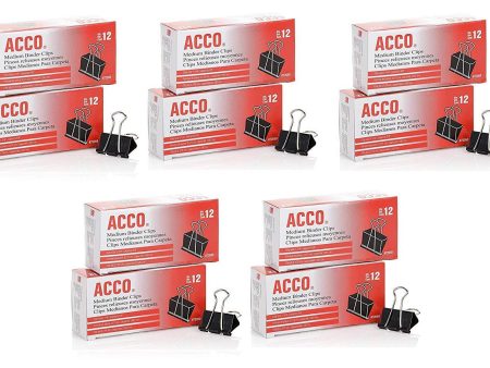 ACCO Binder Clips, Medium, 2 Boxes, 12 Box (A7072050), Black Hot on Sale