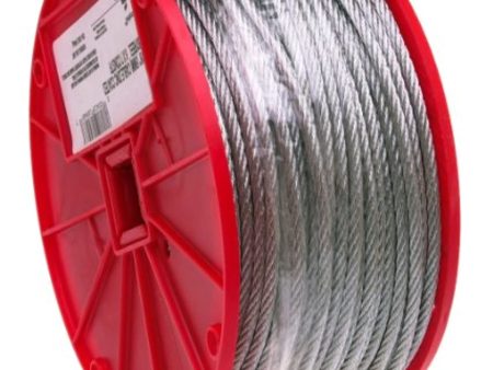 BLIKA  -7000627 Galvanized Steel Wire Rope, 7x19 Strand Core, 3 16  Bare OD, 250  Length, 840 lbs Breaking Strength Hot on Sale