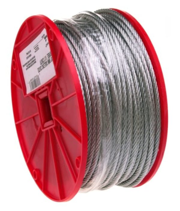 BLIKA  -7000627 Galvanized Steel Wire Rope, 7x19 Strand Core, 3 16  Bare OD, 250  Length, 840 lbs Breaking Strength Hot on Sale