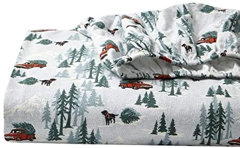 Eddie Bauer - Flannel Collection - 100% Premium High Quality Cotton Bedding Sheet Set, Pre-Shrunk & Brushed For Extra Softness, Comfort, and Cozy Feel, King, Tree Farm Online