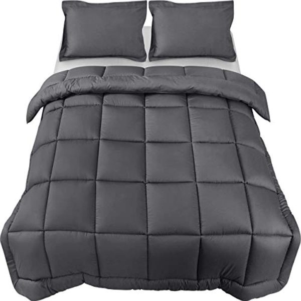 Utopia Bedding Queen Comforter Duvet Insert Grey - Quilted Comforter with Corner Tabs - Plush Siliconized Fiberfill, Box Stitched Down Alternative Comforter, Machine Washable For Sale