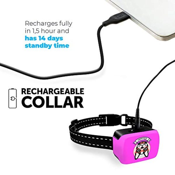 ELECANE Small Dog Bark Collar Rechargeable - Anti Barking Collar For Small Dogs - Smallest Most Humane Stop Barking Collar - Dog Training No Shock Bark Collar Waterproof - Safe Pet Bark Control Device (Red) Online Hot Sale