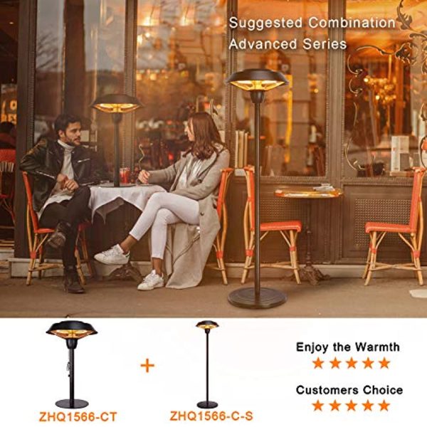 Star Patio Outdoor Freestanding Electric Patio Heater, Infrared Heater, Hammered Bronze Finished, Portable Heater suitable as a Balcony Heater, BBQ and Outdoor Party Heater, 1566-C-S Sale