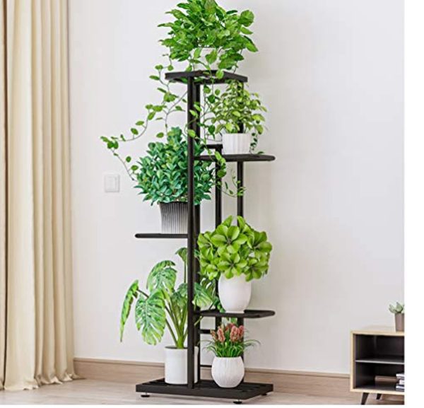 WEENINE Flower Plant Stand Indoor 5 Tier Metal Plant Stand Flower Pots Stander Display Pots Holder (Black) Online