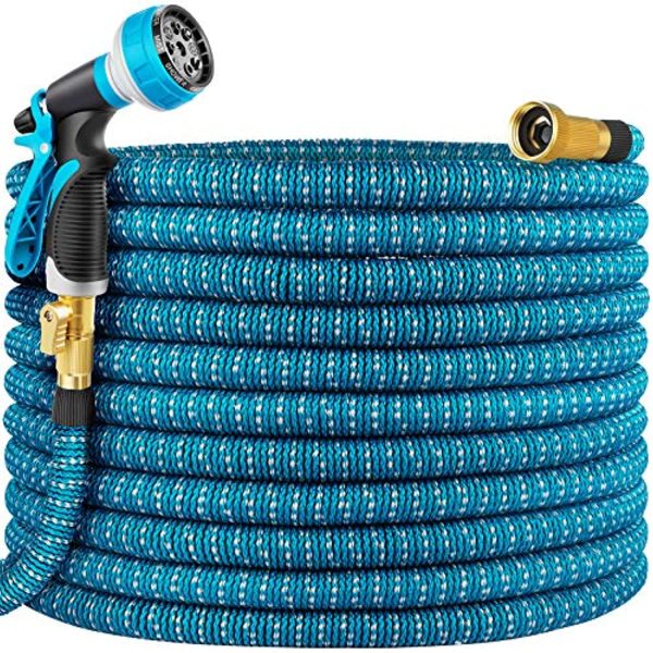 Unywarse 100ft Garden Hose Expandable Water Hose, Expanding Garden Pipe with 10 Function Zinc Nozzle, Solid Brass Fittings, Extra Strength Fabric, Lightweight Flexible Yard Hose for Watering Online Hot Sale