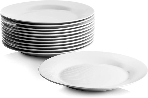 10 Strawberry Street 10.5  Catering Round Dinner Plate, Set of 12 For Cheap