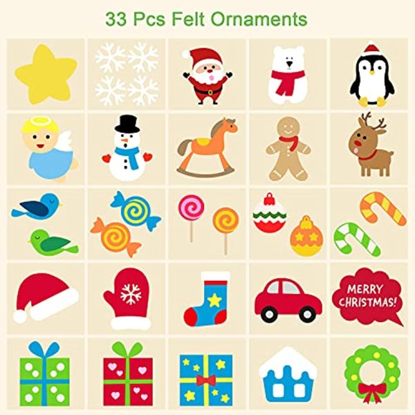 VEEYOL Felt Christmas Tree for Kids - DIY Christmas Tree with 33 Pcs Ornaments - Wall Hanging Xmas Gifts Christmas Decorations Hot on Sale