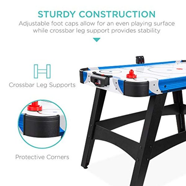 Best Choice Products 58in Mid-Size Arcade Style Air Hockey Table for Game Room, Home, Office w  2 Pucks, 2 Pushers, Digital LED Score Board, Powerful 12V Motor, Carrying Bag Online Sale