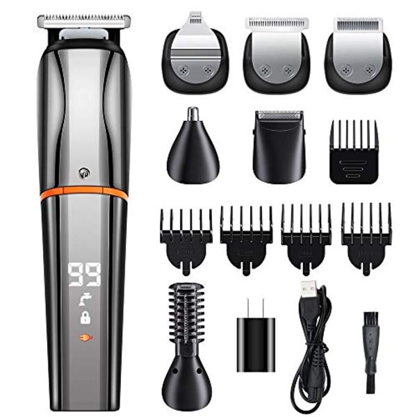 RYNX Hair Clipper Beard Trimmer Kit For Men Cordless Hair Mustache Trimmer Hair Cutting Groomer Kit Precision Trimmer Waterproof USB Rechargeable 6 In 1 (Black) Hot on Sale