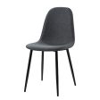 Versanora Minimalista Dining Chairs Dark Grey Fabric Black Leg Online Hot Sale