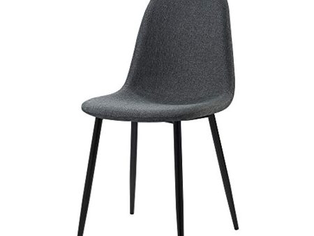 Versanora Minimalista Dining Chairs Dark Grey Fabric Black Leg Online Hot Sale