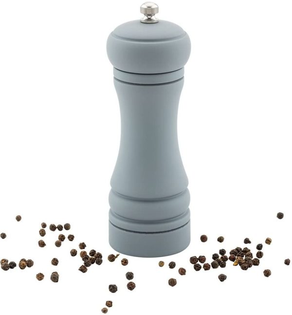 WOSBO 7.5-IN Classic French Pepper Mill: Perfect for Restaurants, Cafes, and Catered Events - Adjustable Coarseness Pepper Grinder - Matte Gray Environment-Friendly Rubberwood - 1-CT Fashion