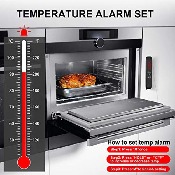 Winmor Meat Thermometer, Ultra-Fast Read Digital Food Cooking Thermometer with Backlight LCD, Waterproof Food Thermometer with Long Probe Supply