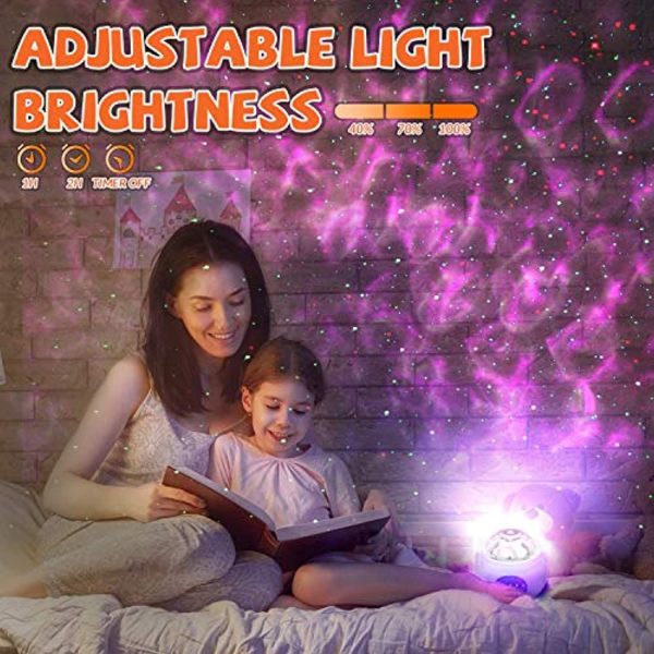 Xhaus Star Projector, Galaxy Night Light Projector with Bluetooth Music Speaker, 3-in-1 Ocean Wave Holiday Light Projector with LED Nebula Cloud for Kids Adults Bedroom (Christmas Gift), White, Medium Fashion