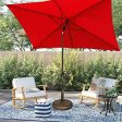 Viewee 10  Rectangular Patio Umbrella Outdoor Market Table Umbrella with Push Button Tilt and Crank (Red) Supply