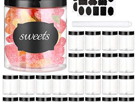 8 OZ Plastic Jars with Lids, (Dabacc) 24 Pack Clear Plastic Slime Containers for Kitchen and Household Food Storage of Dry Goods, Creams and More, BPA Free Online