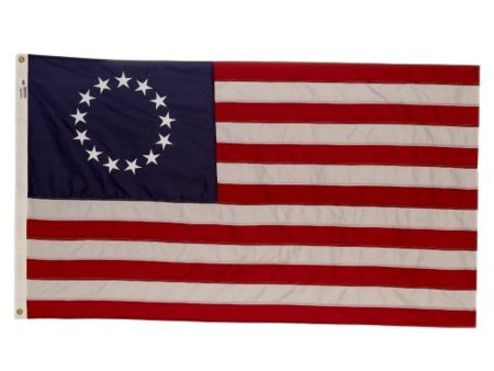 Valley Forge, American Flag, Nylon, 3  x 5 , 100% Made in USA, Betsy Ross 13-Star Colonial US Flag, Sewn Stripes, Embroirdered Stars Fashion